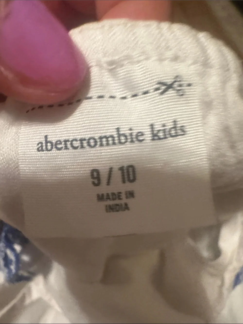 abercrombie kids White and Blue Embroidered Two-Piece Set